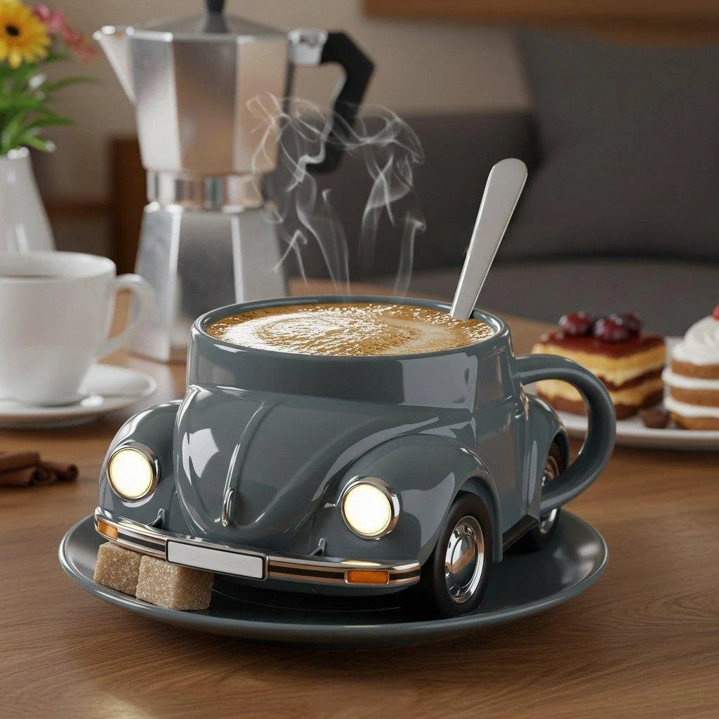 Vintage Car Shaped Ceramic Coffee Mug