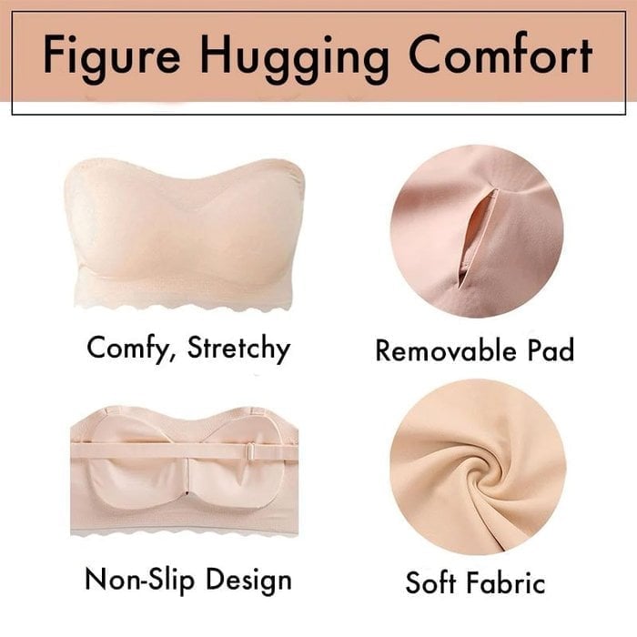 Plus Size Comfortable Strapless Boost Bra
