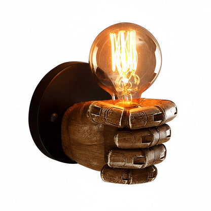 Unique Metal Fist Wall Light