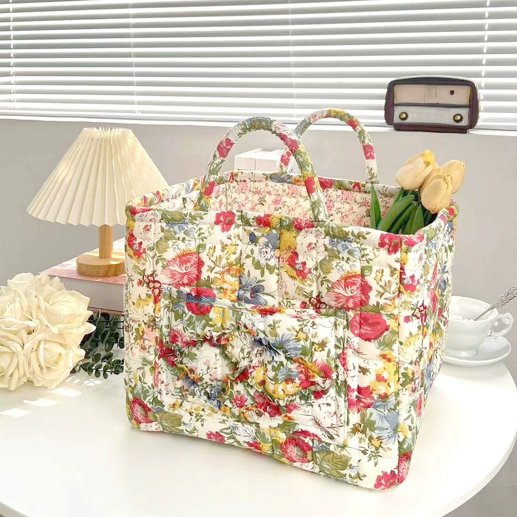 Rustic Woven Fabric Storage Basket