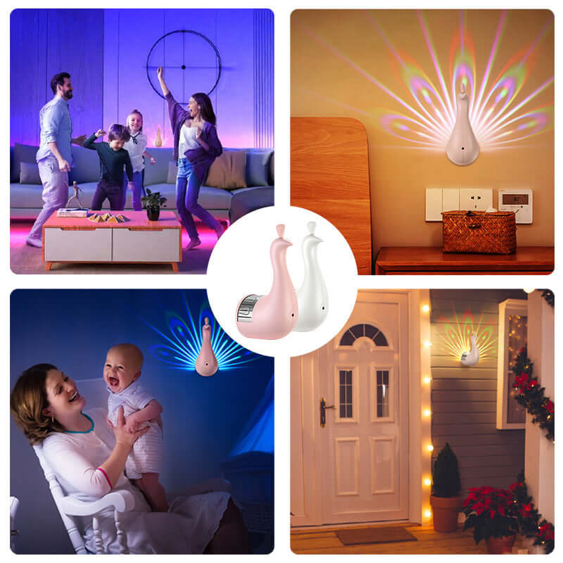 Vibrant Peacock Table Lamp Colorful LED Light