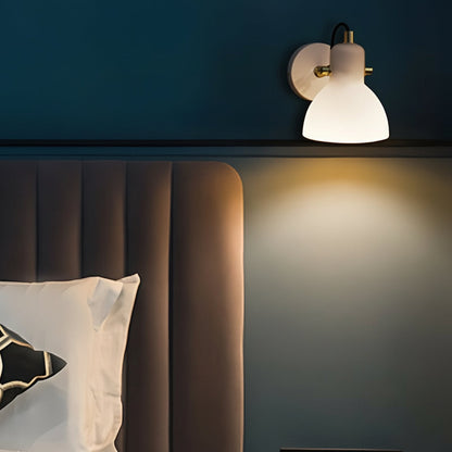 Contemporary White Glass LED Wall Light