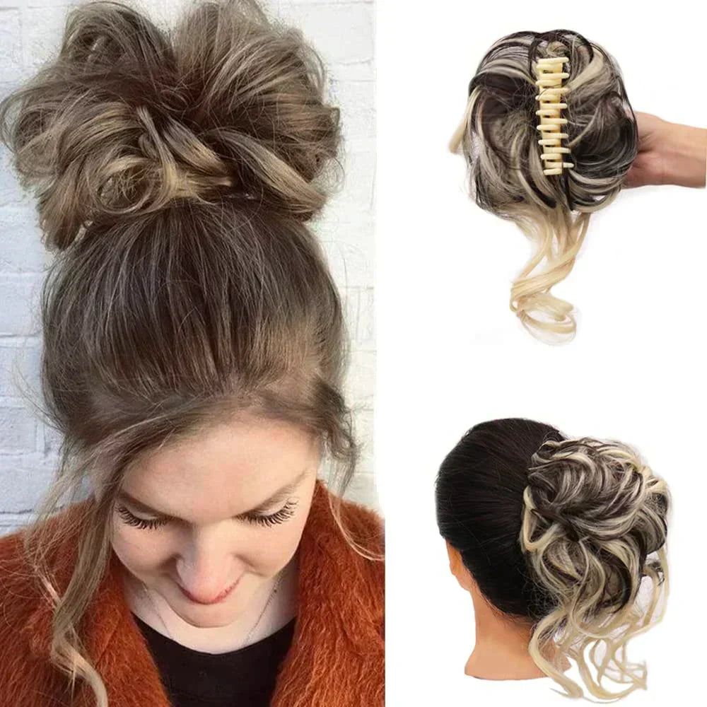 Soft Clip-in Bun for Curly Hair with Extra Volume