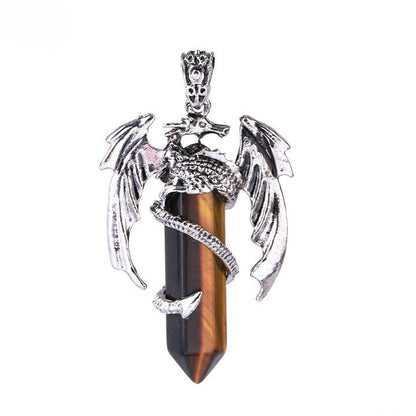 Unique Gemstone Dragon Pendant Necklace