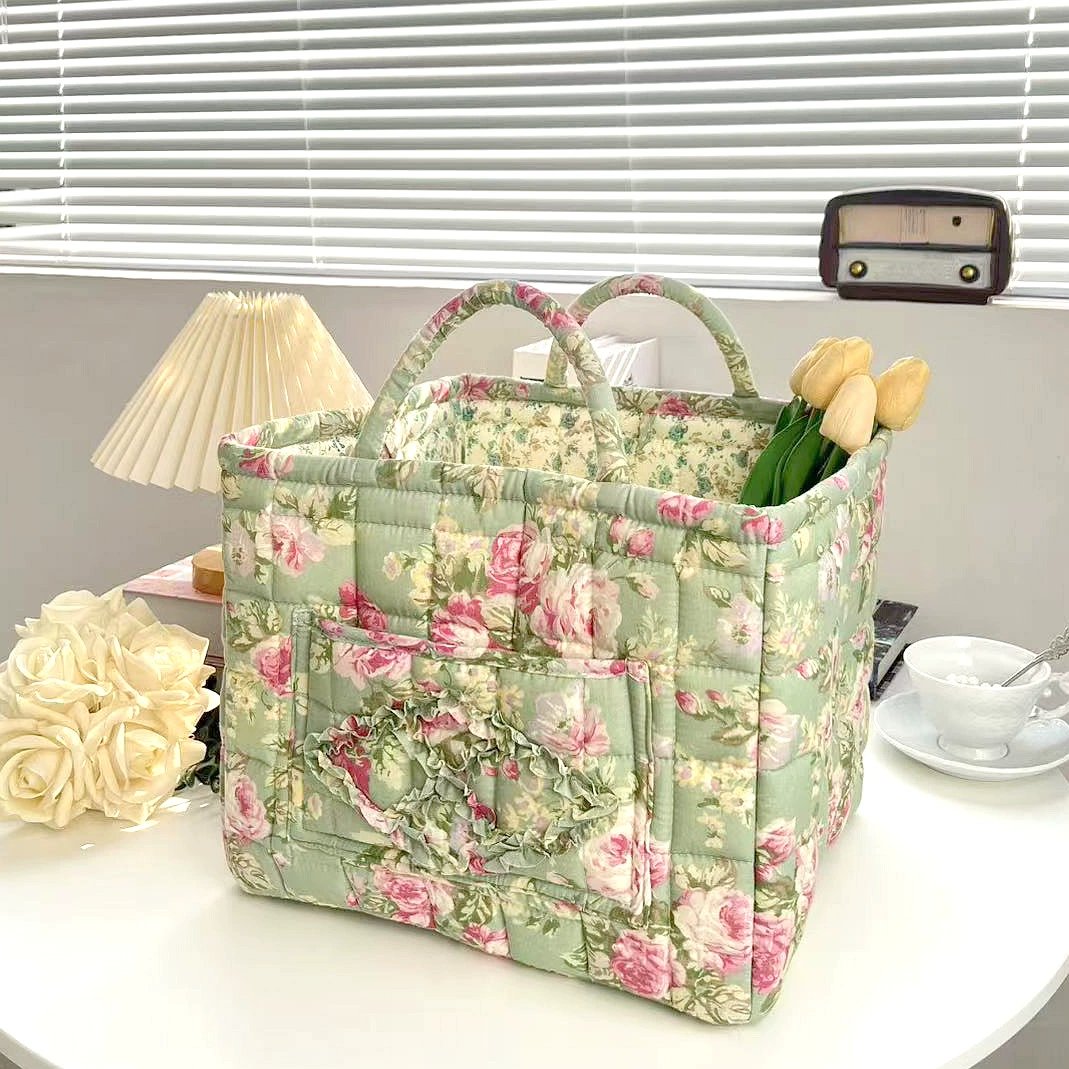 Rustic Woven Fabric Storage Basket
