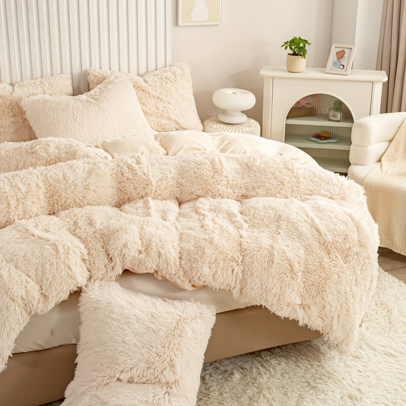 Cozy Fleece Duvet Cover Set with Zipper