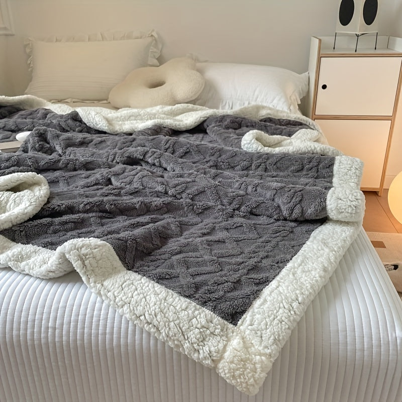 Soft Plush Reversible Fleece Throw Blanket