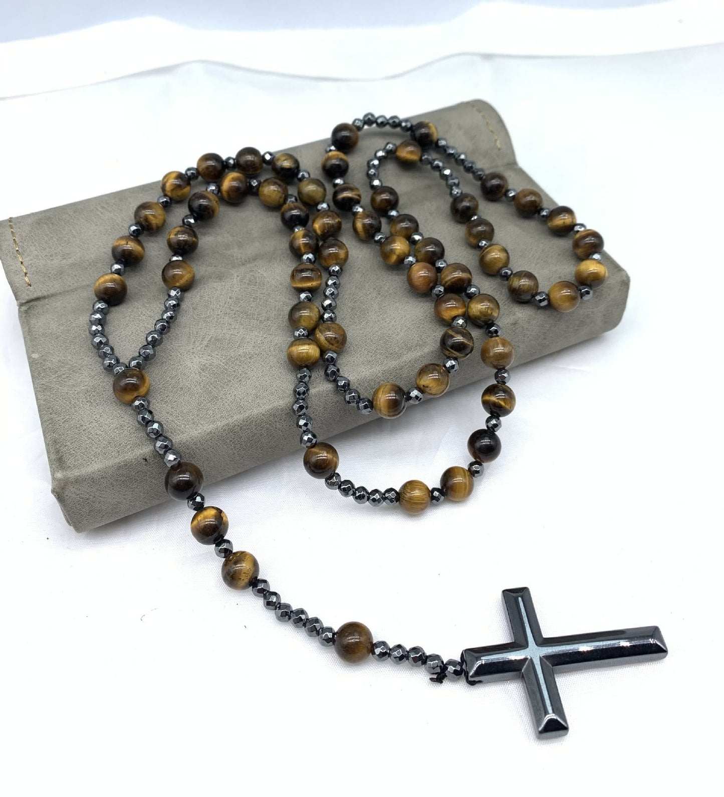 Bohemian Tiger Eye and Lapis Lazuli Men's Necklace