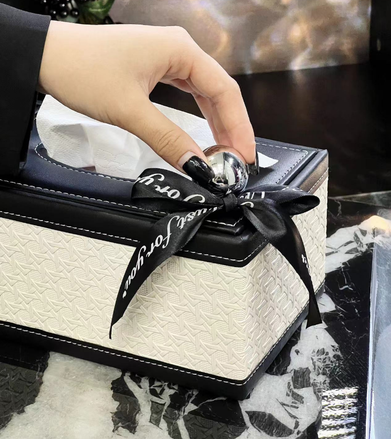 Luxury Leather Tissue Box Case
