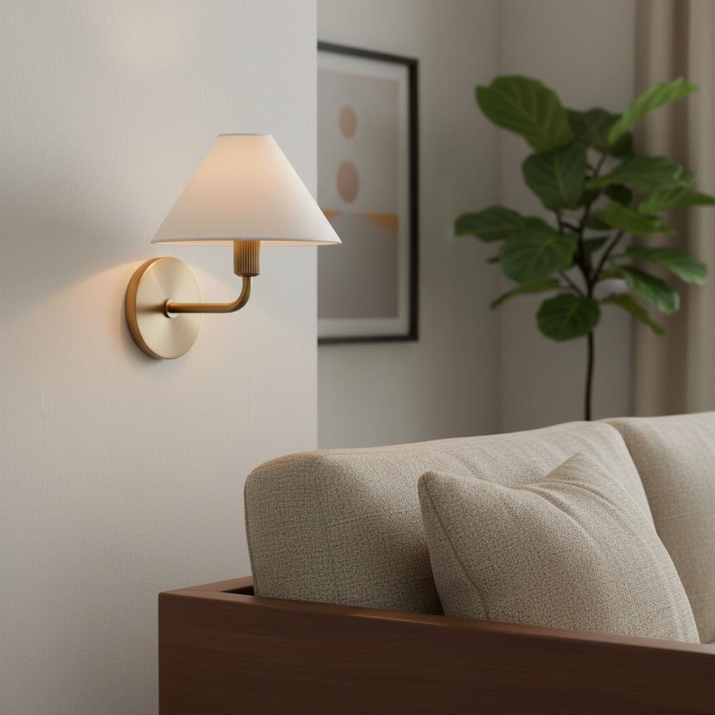 Modern Brass Linen Wall Light Fixture - Cofik