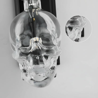 Edgy Metal Skull Wall Light - Dark Iron Decor Lamp