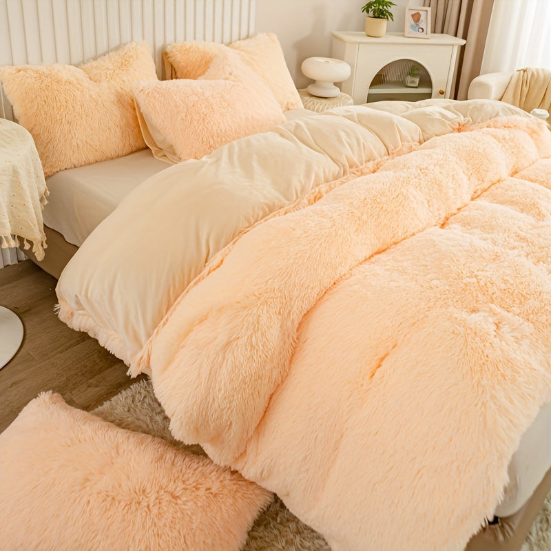 Cozy Fleece Duvet Cover Set with Zipper