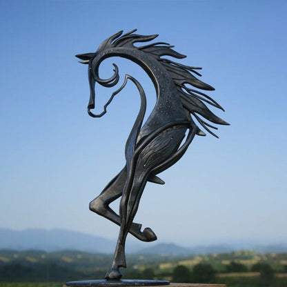 Rustic Metal Horse Figurine Outdoor Garden Decoration