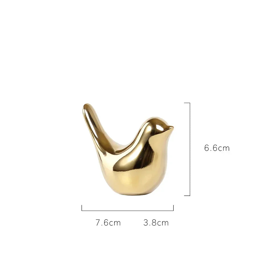 Chic White Ceramic Bird Figurine for Home Decoration