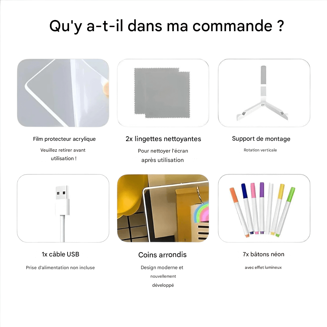 Colorful LED Drawing Tablet with Stylus Pen