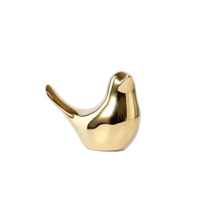 Chic White Ceramic Bird Figurine for Home Decoration