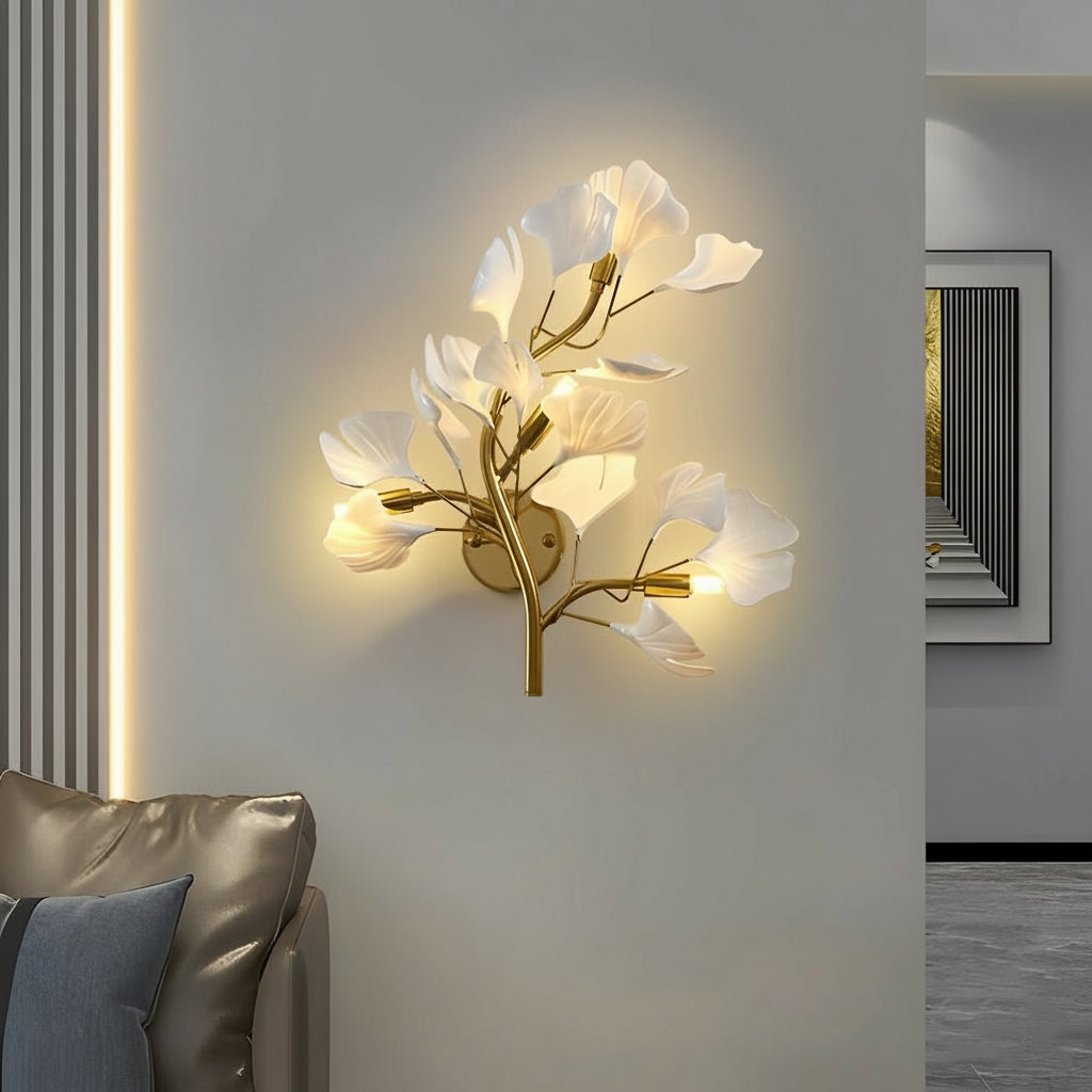 Rustic Metal Leaf Dimmable LED Wall Light