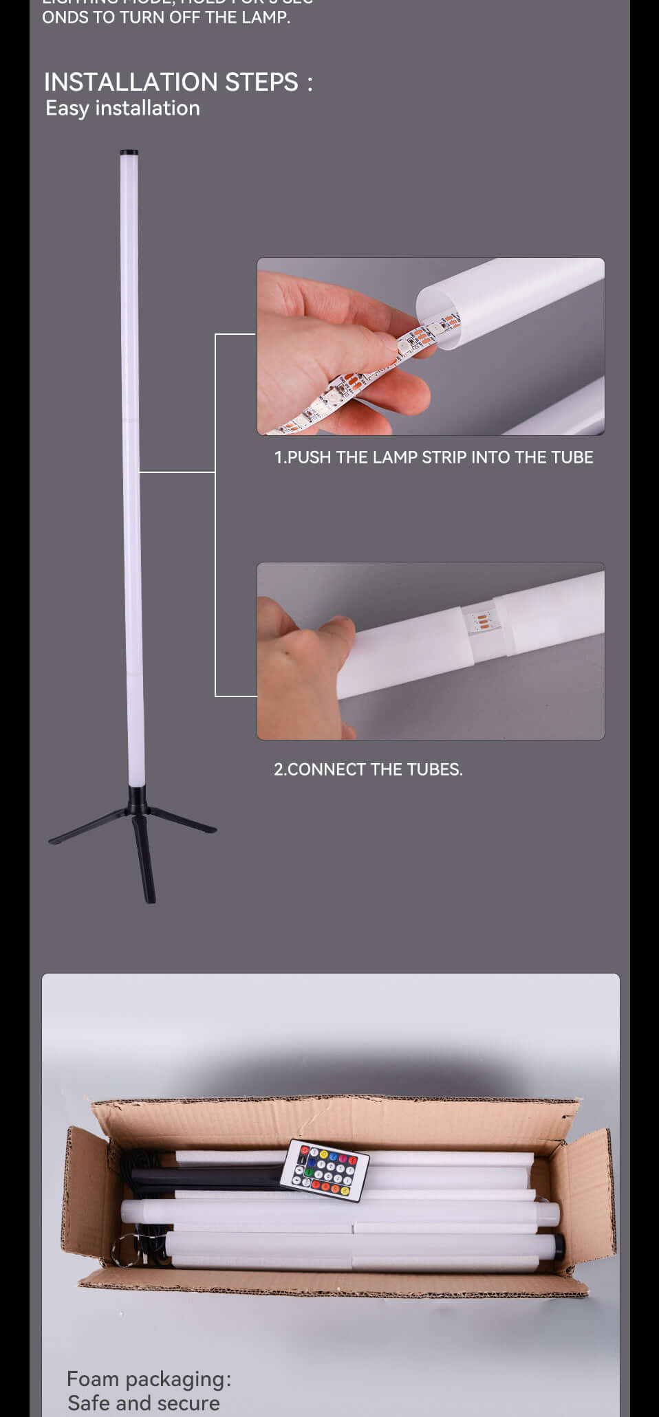 Colorful RGB Floor Lamp with Remote Control