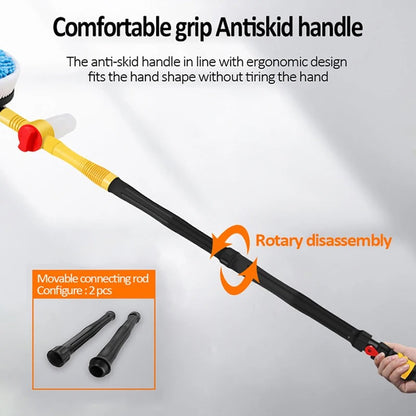 Turbo Car Wash Brush with Soap Dispenser & Long Handle