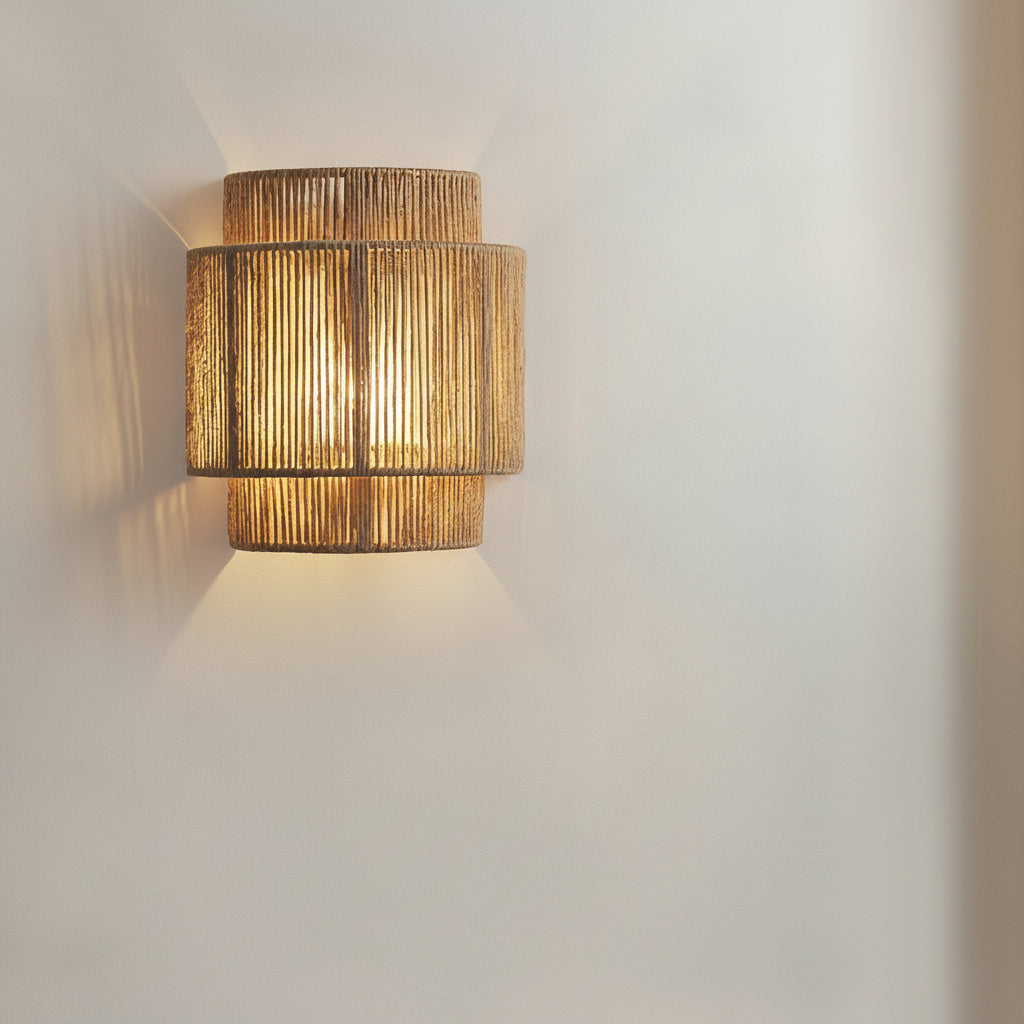 Rustic Hemp Rope LED Wall Light