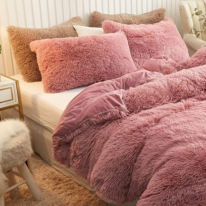 Cozy Fleece Duvet Cover Set with Zipper