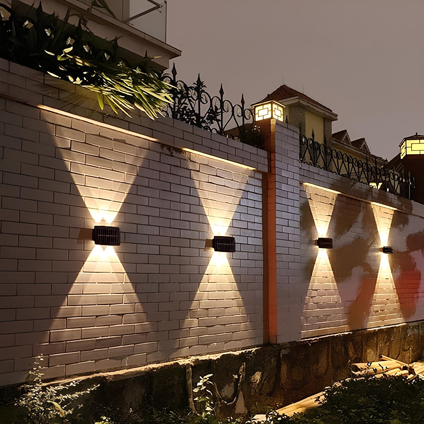 Bright Solar Powered Exterior Wall Lamp