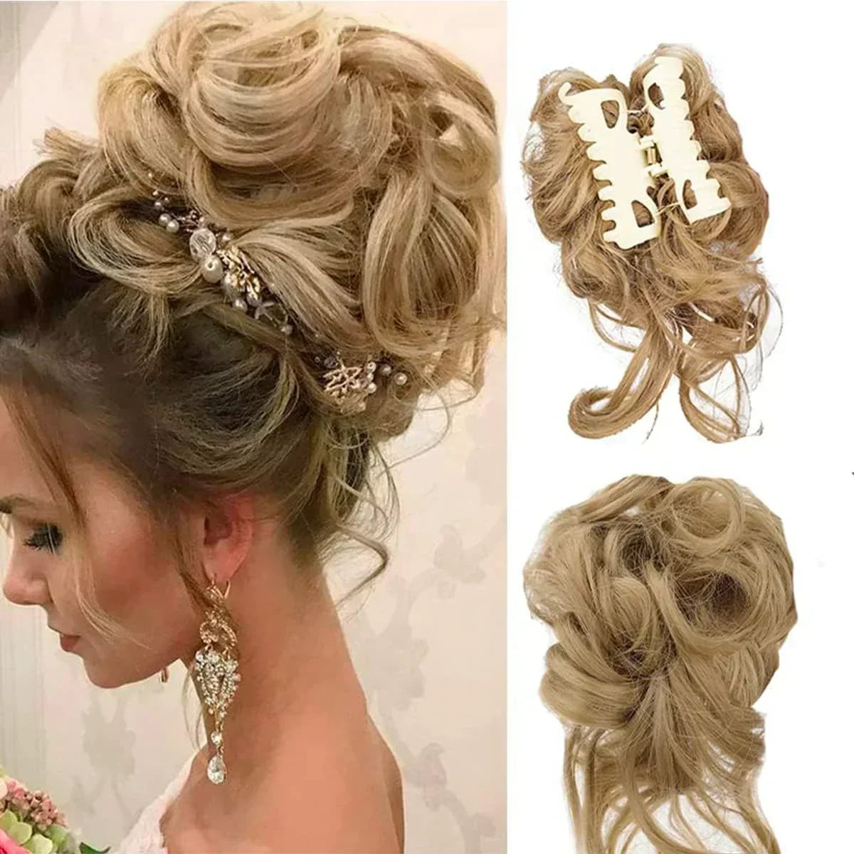 Soft Clip-in Bun for Curly Hair with Extra Volume
