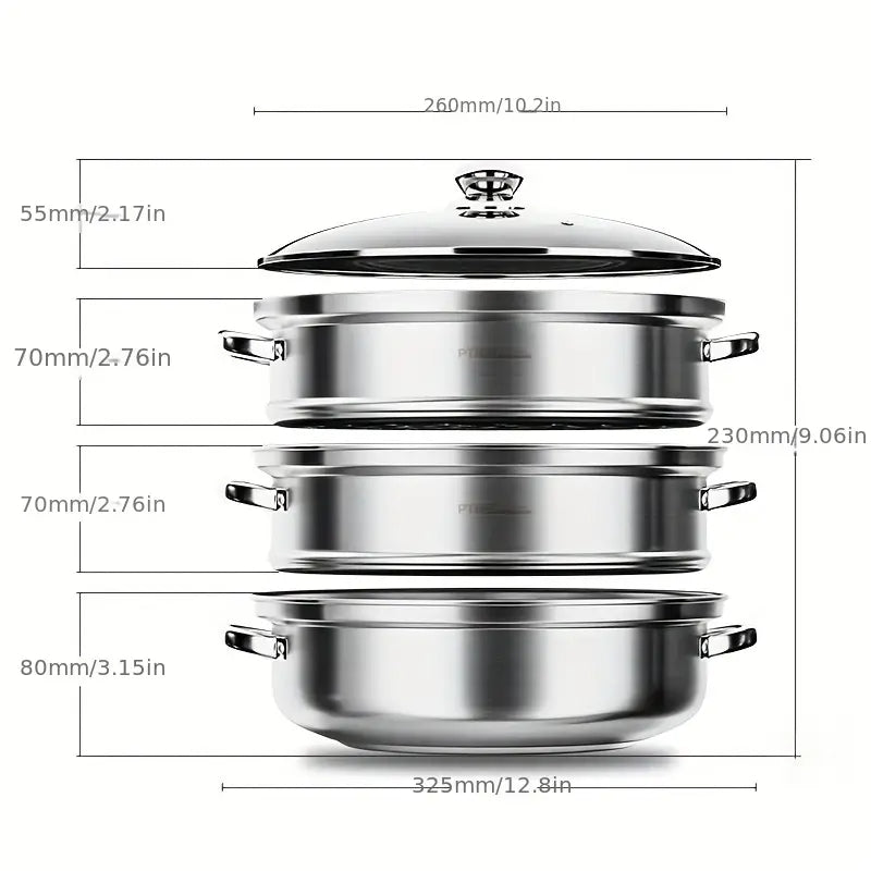 3-Tier Food Steamer Basket Set