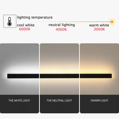 Slim Modern Black Outdoor LED Wall Lamp