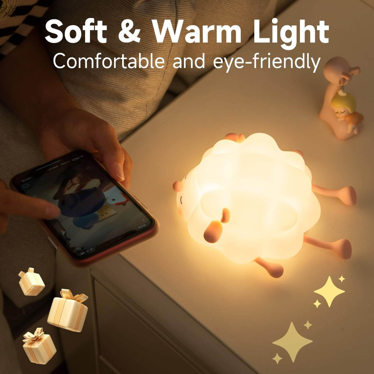 Fun Kids Bedroom Night Light Silicone Sheep Lamp