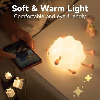 Fun Kids Bedroom Night Light Silicone Sheep Lamp