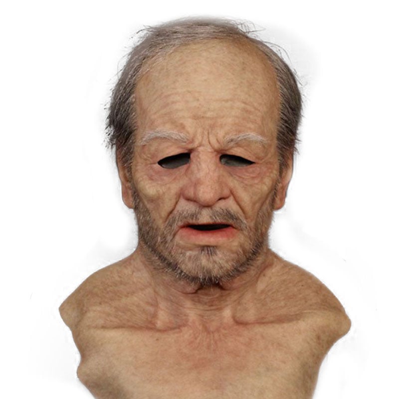 Spooky Old Man Halloween Mask Costume
