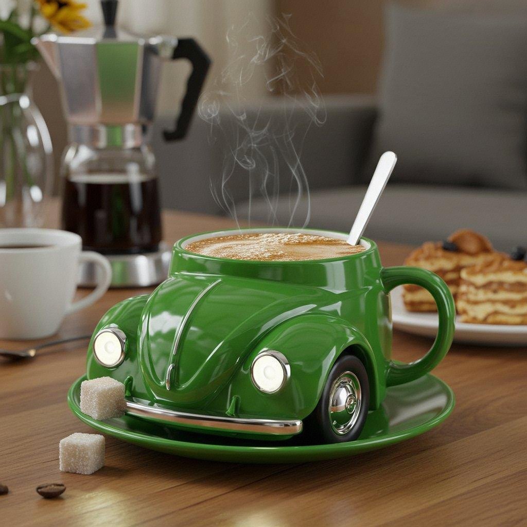 Vintage Car Shaped Ceramic Coffee Mug