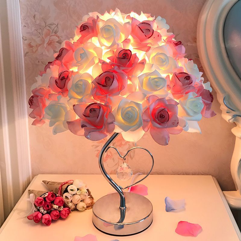 Classic Elegant Rose Table Lamp for Bedroom