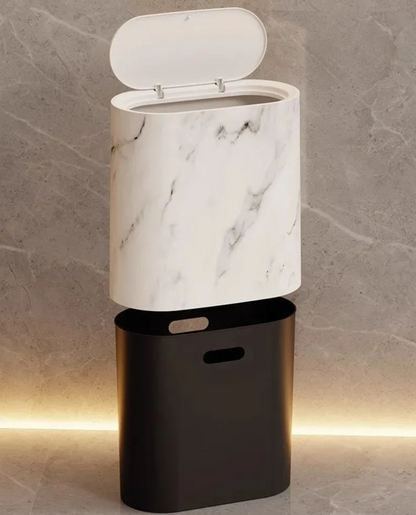Elegant Stone Pattern Waste Bin