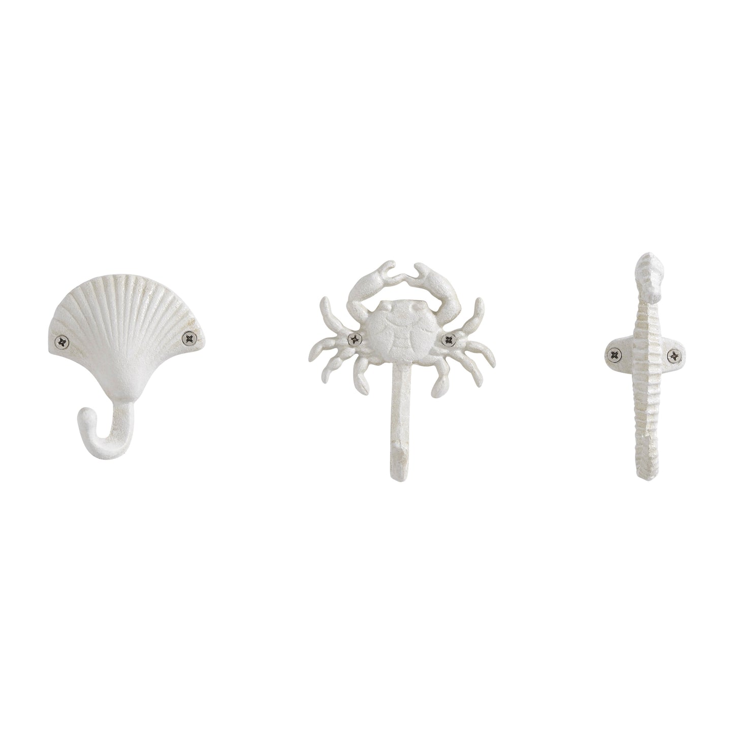 Coastal Ocean 3 Piece Wall Hook Set - Shell, Crab, Seahorse - Cofik