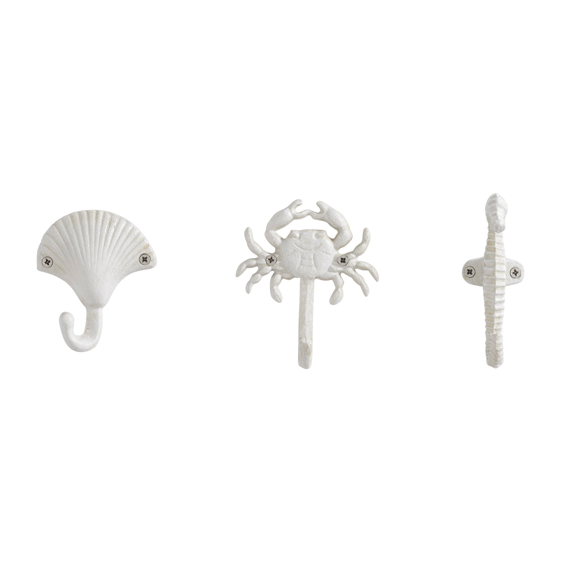 Coastal Ocean 3 Piece Wall Hook Set - Shell, Crab, Seahorse - Cofik
