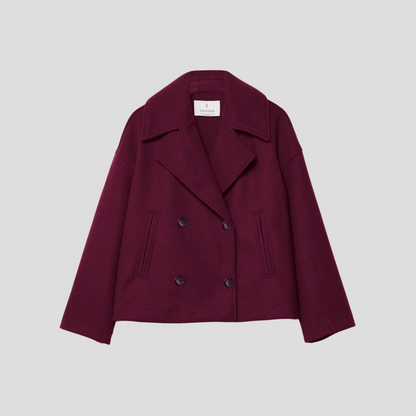 Double-Breasted Short Coat – Elegant and Timeless