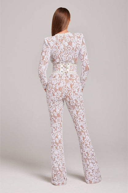 Elegant Evening Jumpsuit with V-Neck - Juliette