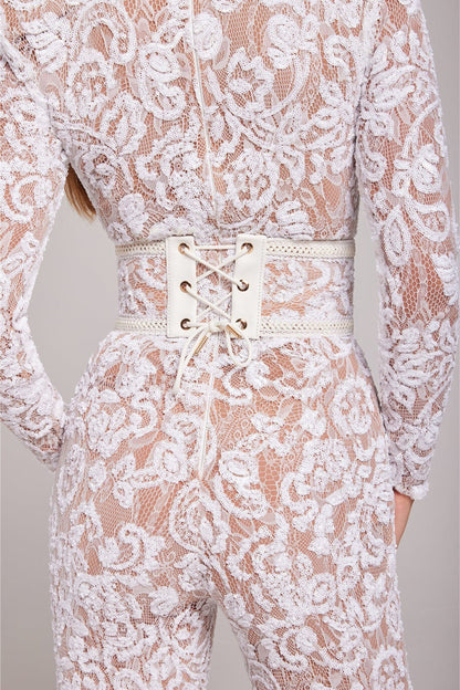 Elegant Evening Jumpsuit with V-Neck - Juliette