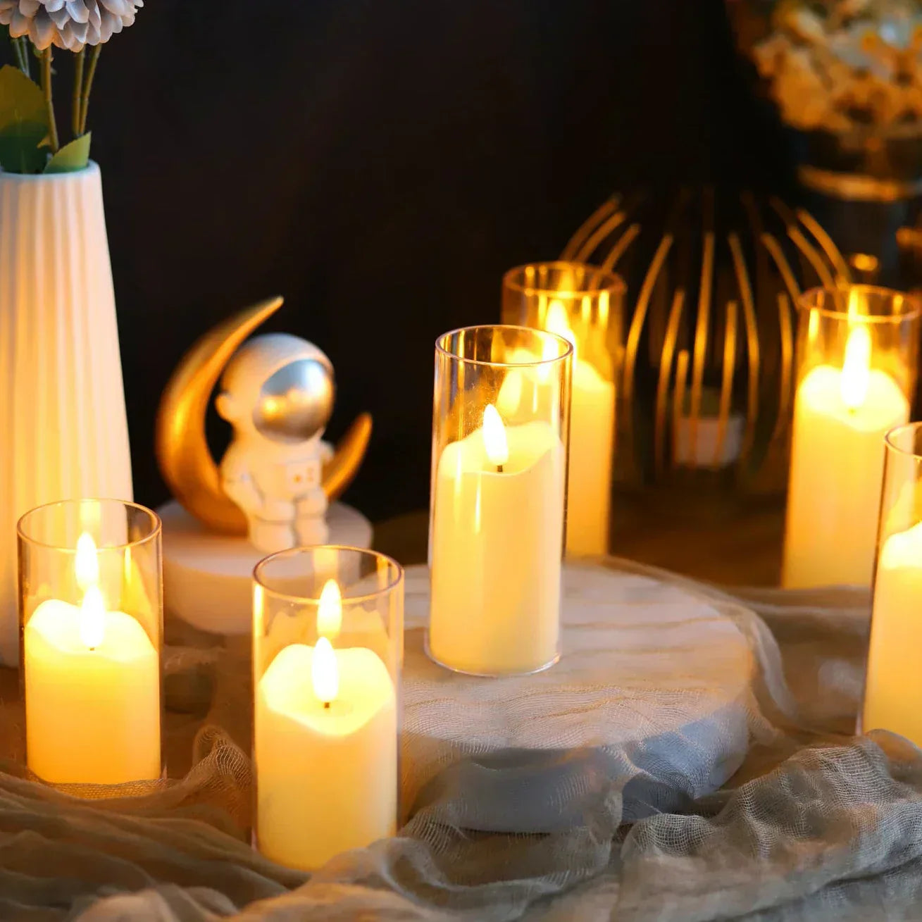 Elegant LED Table Lamp with Glass Shade