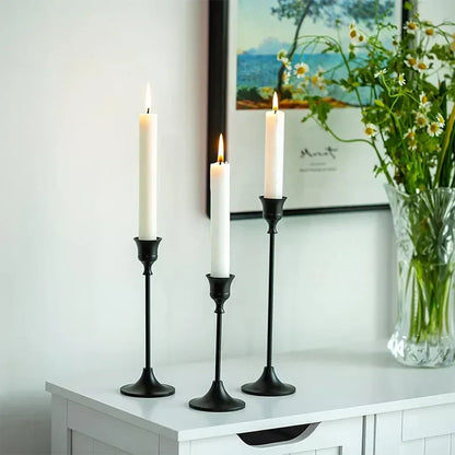Luxury Silver Tone Candle Holder Set