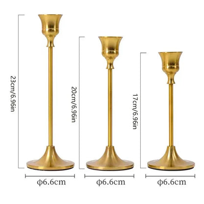 Luxury Silver Tone Candle Holder Set