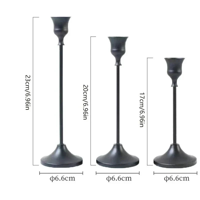 Luxury Silver Tone Candle Holder Set