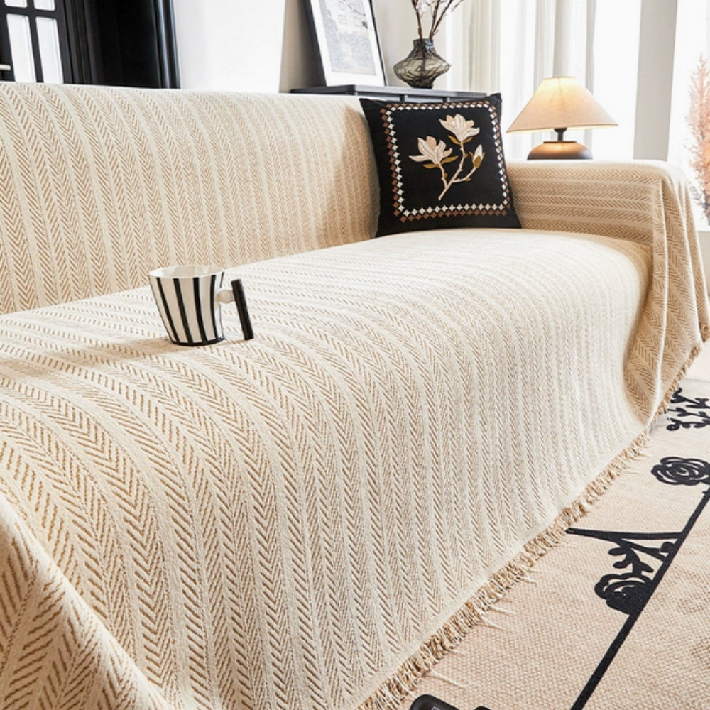 Stylish Herringbone Chenille Couch Slipcover