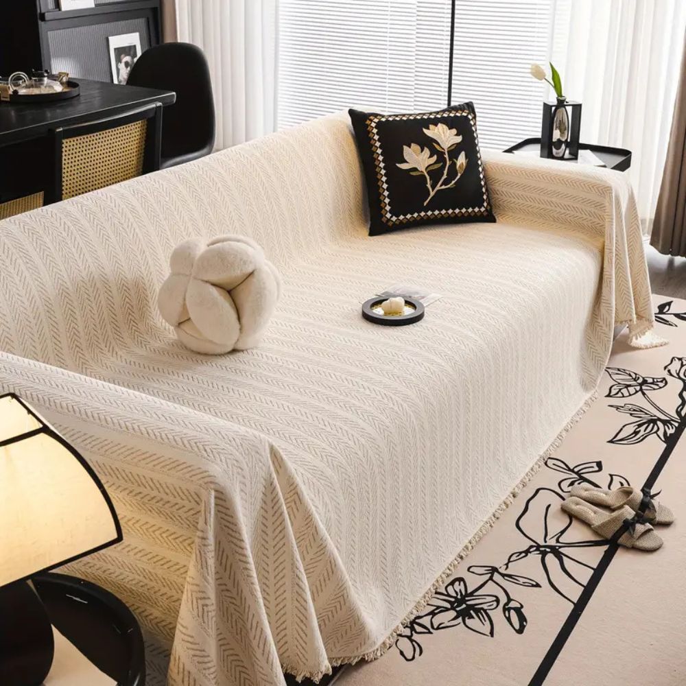 Stylish Herringbone Chenille Couch Slipcover