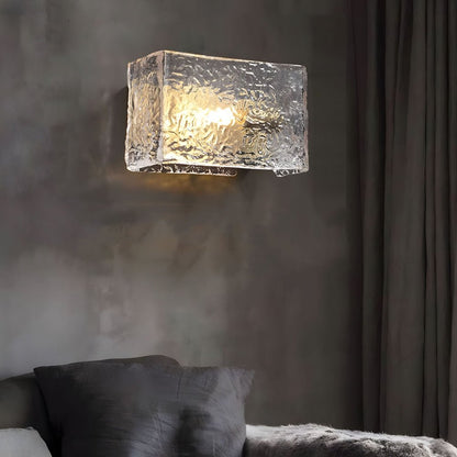 Contemporary LED Wall Lamp – Brushed Metal Glass Shade