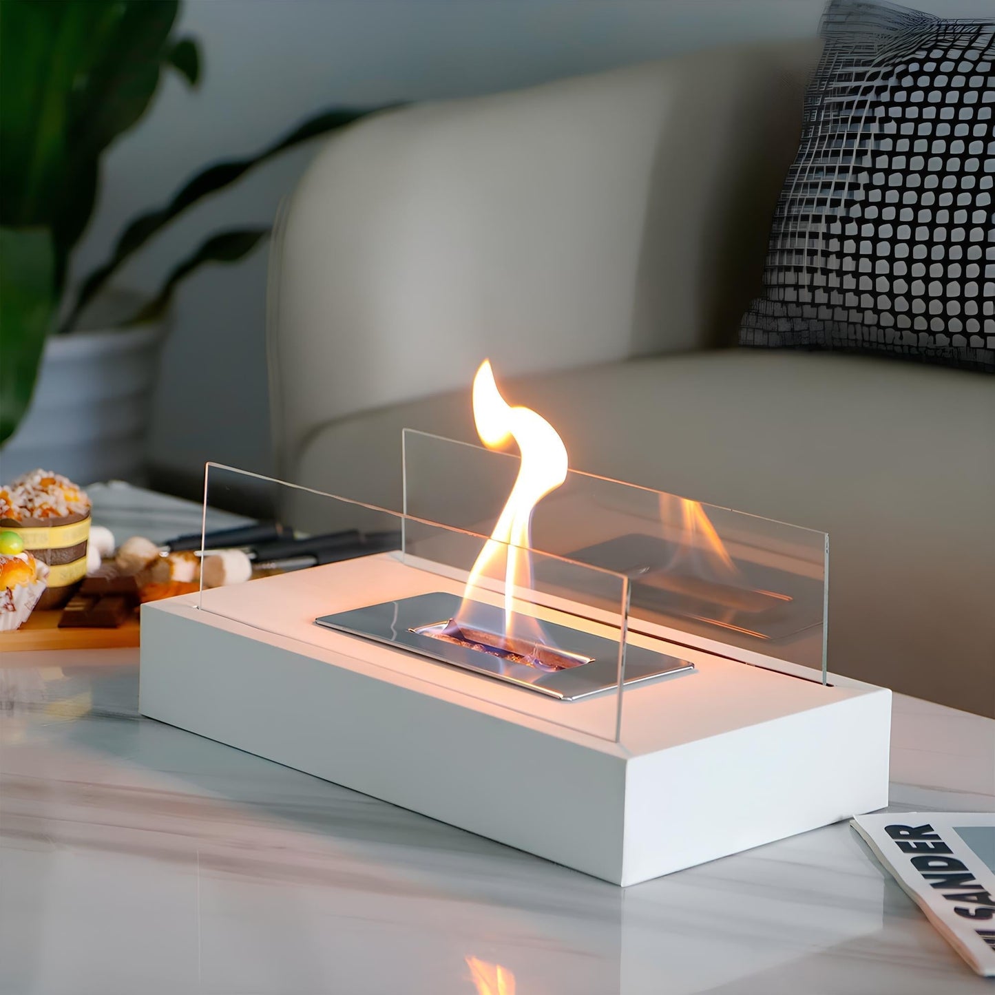 Compact Indoor Ethanol Table Fire Pit