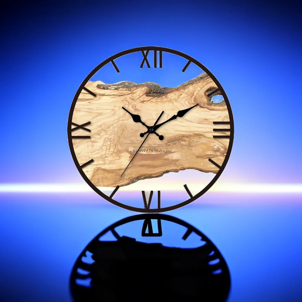 Traditional Wood Wall Clock with Roman Numbers