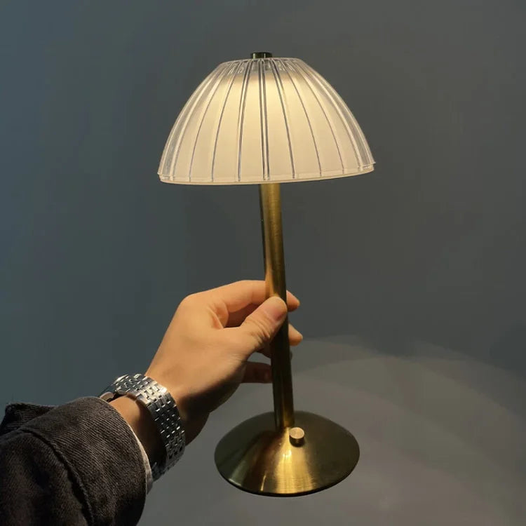 Glass Top LED Desk Lamp with USB Port